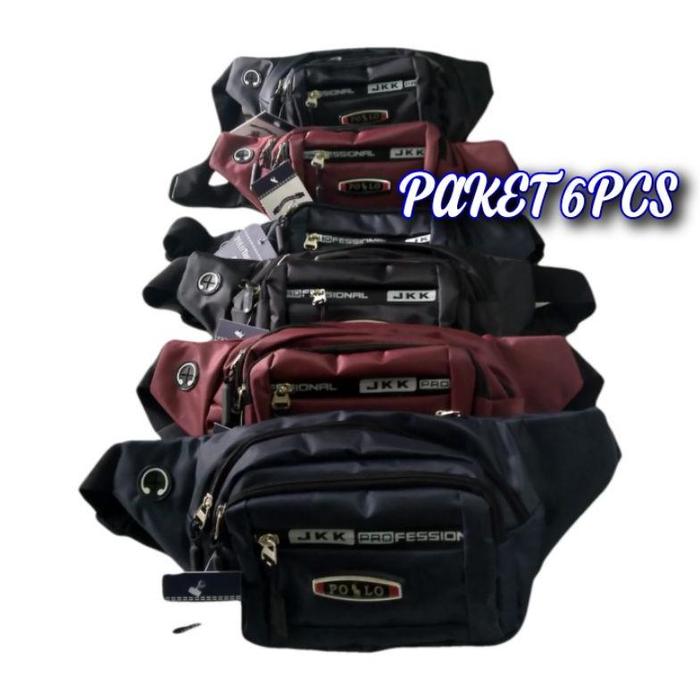 Terlaris 6Pcs Paket Usaha Tas Waist Bag/Selempang Pria Wanita Waterproof Grosiran