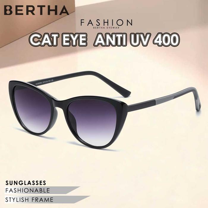 Bertha Kacamata Sunglasses Anti UV 400 Style Cat Eye Simple Bahan TR90 Nyaman TerBaru Fashion Wanita