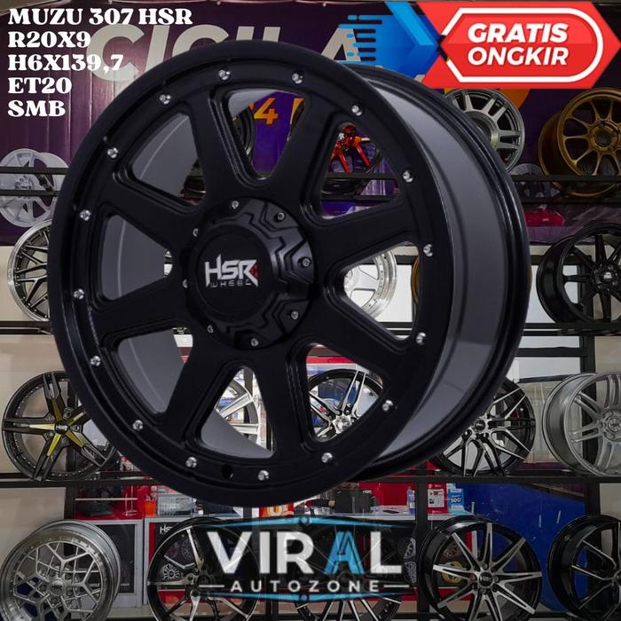 Velg Mobil Ring 20 Promo HSR Muzu R20 Hitam dop untuk Ford Everest Dmux dll Murah