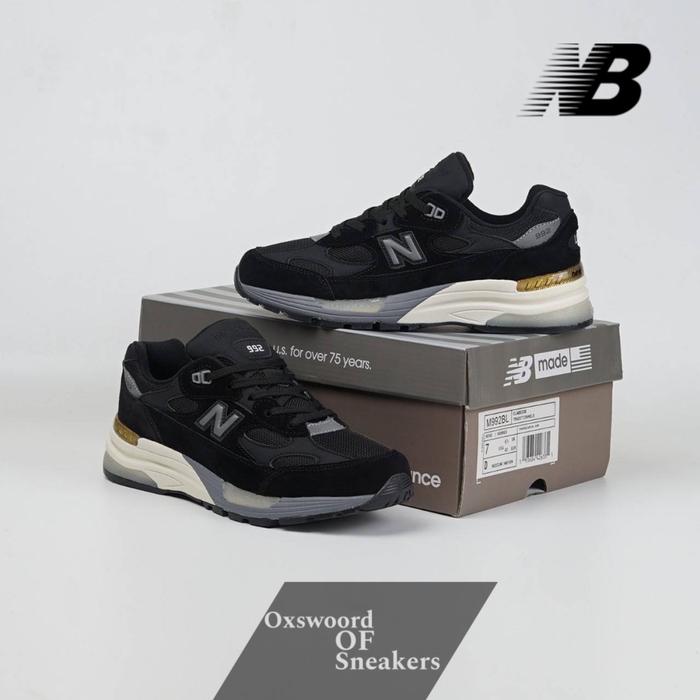 Sepatu NB 992BL Black Grey hitam
