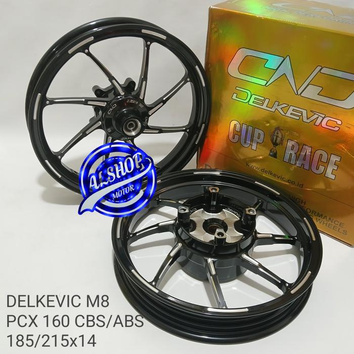 VELG RACING DELKEVIC PCX M8 HONDA PCX 160 ABS PCX 160 CBS 185/215 RING 14 Foto Motor