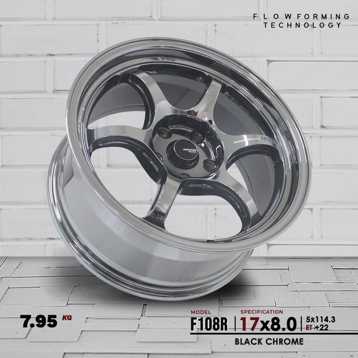 F108R BLACK CHROME VELG JF LUXURY R17