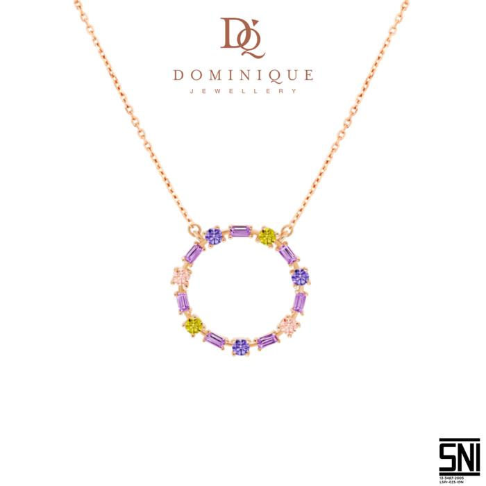 Kalung Sandra Dewi Gold Baguette Rainbow NC220549