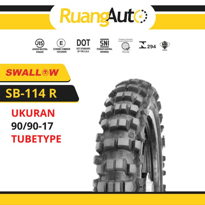 BAN LUAR SEPEDA MOTOR SWALLOW SB-114 R TERRA CROSS 90/90-17 RING 17 TUBETYPE