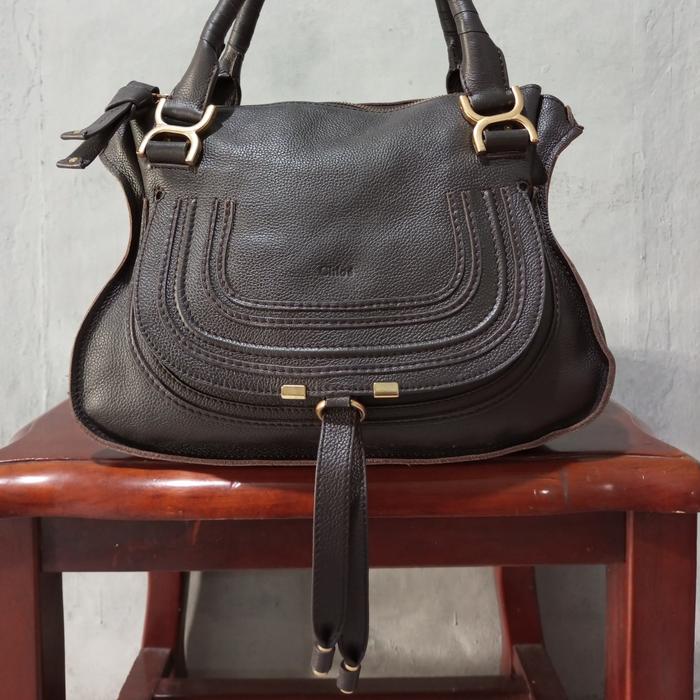 Chloe marcie brown leather -Hand bags -Medium size