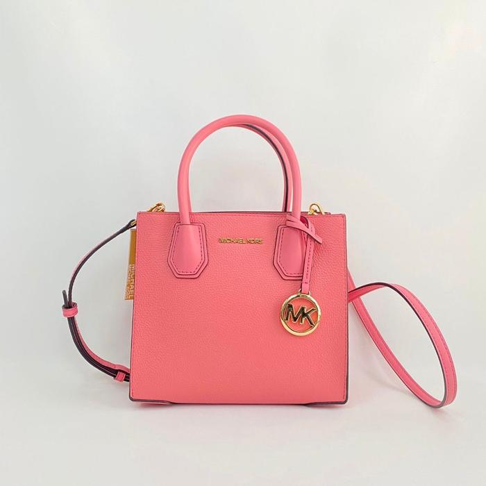 tas wanita mk mercer medium messenger tea rose vj