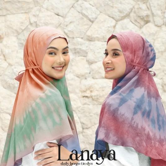Terlaris! Bergo Hijab Instan Motif Tie Dye Lanaya