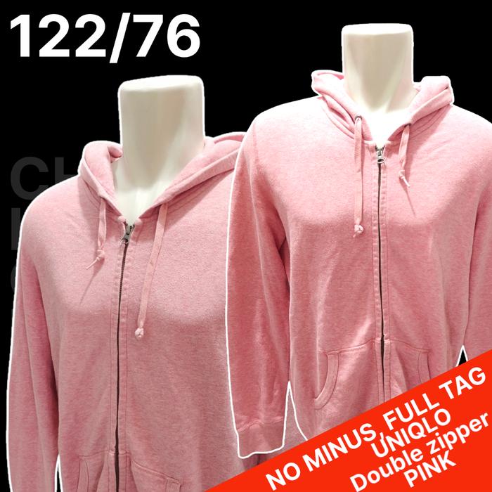 Hoodie Pink 2 Zipper Uniqlo Original /HD Pink Uniqlo Zipper Ori,Second