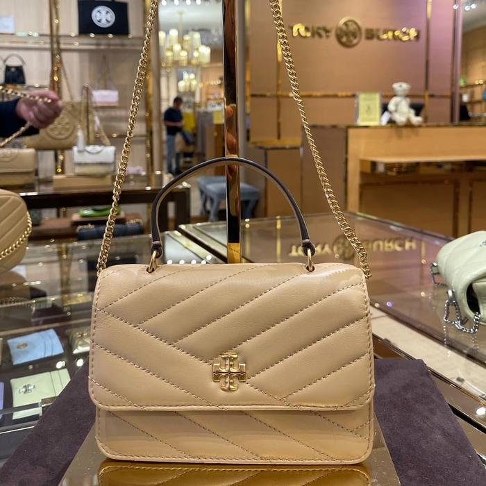 Tas Wanita TB ORIGINAL USA TB Mini Kira Chevron Top Handle Chain Wallet AUTHENTIC STORE