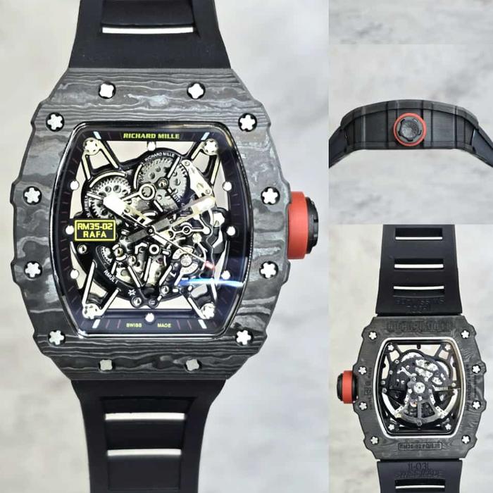 Jam tangan Automatic Swiss ETA RM 35-02 RAFA Skeleton Carbon fullset