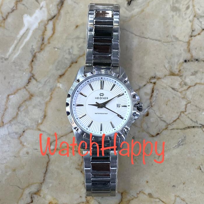 JAM TANGAN HEGNER 1688 HW 1688 HW1688 HW 1688L HW1688 LADIES ANALOG QUARTZ SILVER WHITE DIAL STAINLE