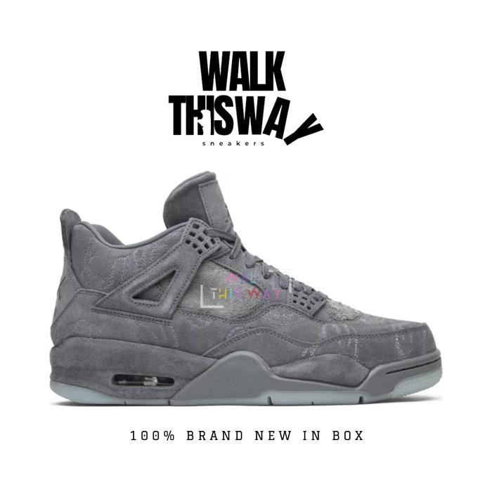 sepatu pria sneakers air jordan 4 retro x kaws / sepatu jordan / sneakers pria / cool grey