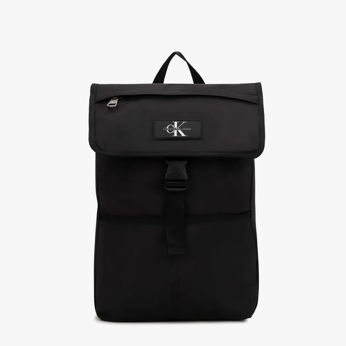 BACKPACK RANSEL ', CALVIN KLEIN EXPANDABLE FLAP BLACK ORIGINAL