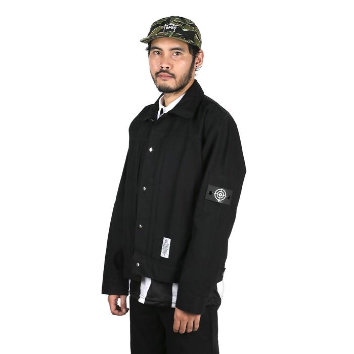 HOAX CUIIIIH - Trucker Black Jacket - Jaket Outwear Pria Wanita