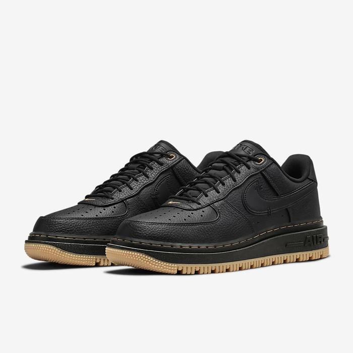 NIKE AIR FORCE 1 LUXE  BLACK GUM ORIGINAL MENS