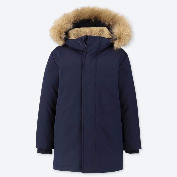 UNIQLO Boys Coat Navy Warm Jacket Waterproof Jaket Anak Laki Anti Air Authentic