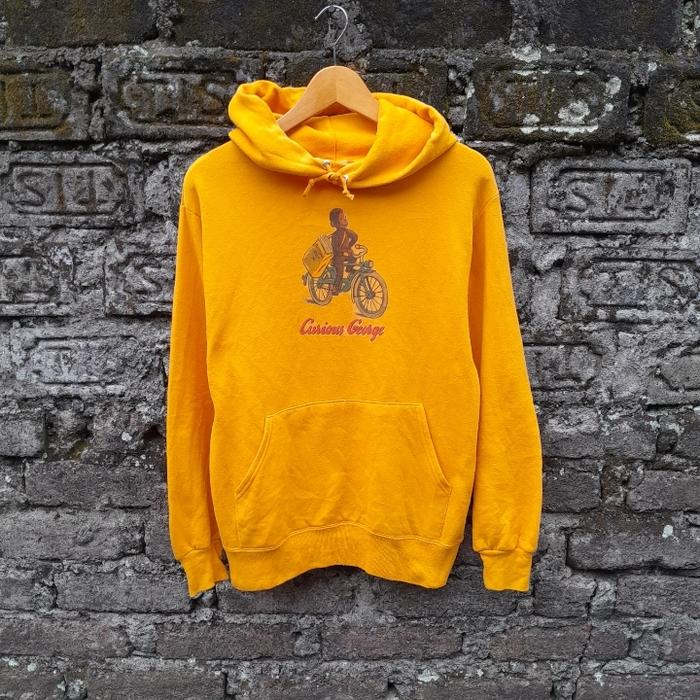 vintage 90s hoodie Curious george monkey jerzees not hanes fotl screen stars second original