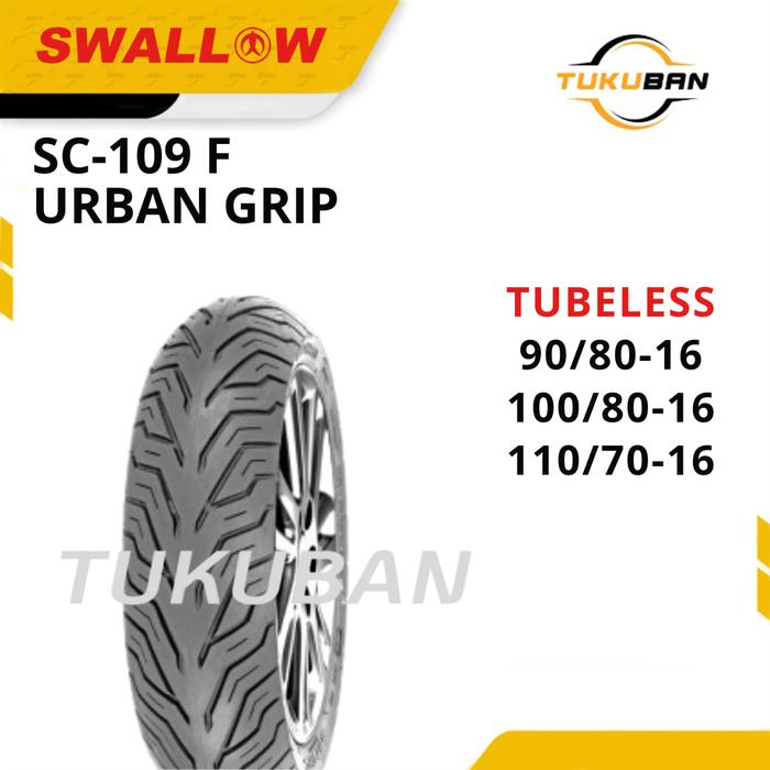 Ban Luar Sepeda Motor Swallow SC-109 F Urban Grip 90/80 100/80 110/70 Ring 16 Tubeless