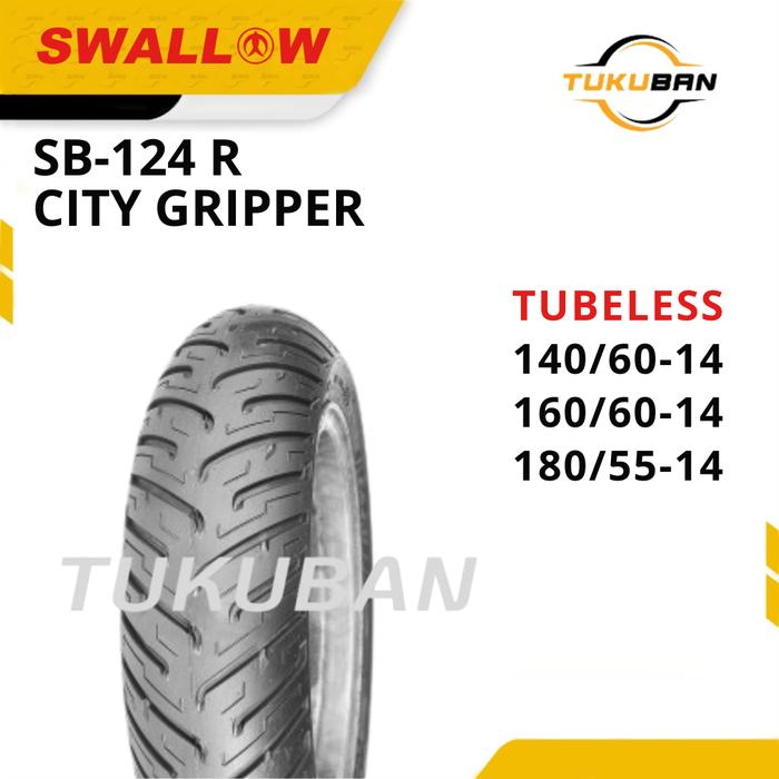 Ban Luar Sepeda Motor Swallow SB-124 R City Gripper  140/60 160/60 180/55 Ring 14 Tubeless