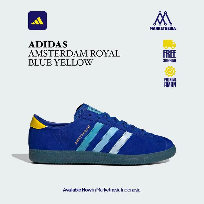 Adidas Amsterdam Royal Blue Yellow 100% Original BNIB