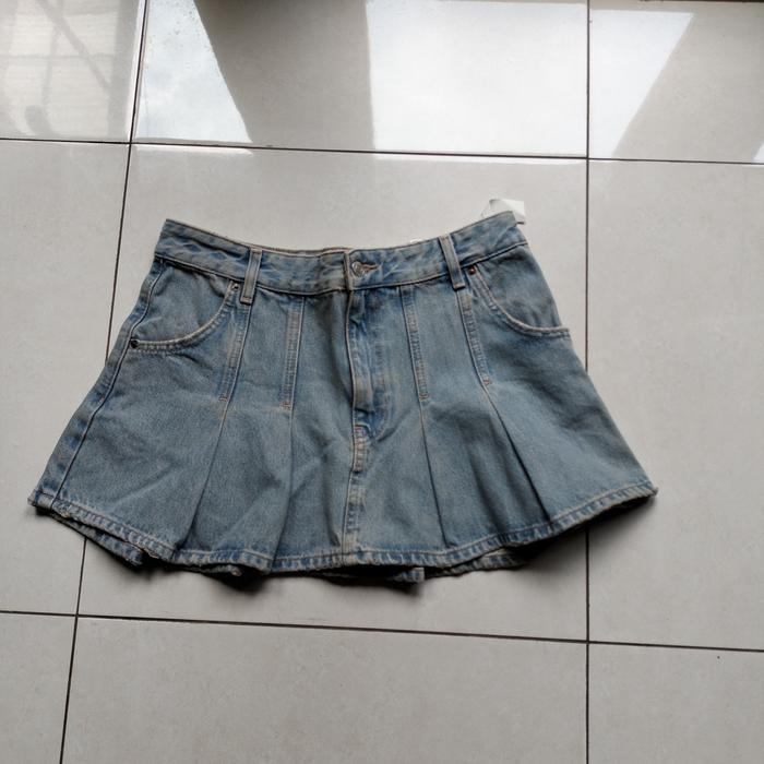 Rok Jeans Denim Wanita Zara Original Prelived