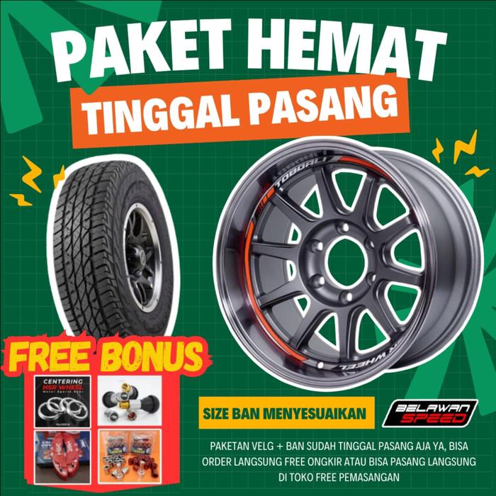 Paket Velg Plus Ban Mobil Fortuner dan Pajero Ring 18  - HSR Toboali R18 celong