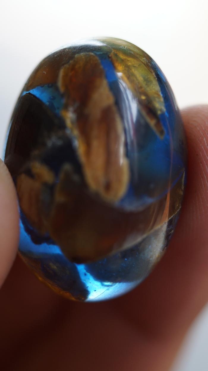 Blue Amber Stone Batu Getah Katilayu BIru