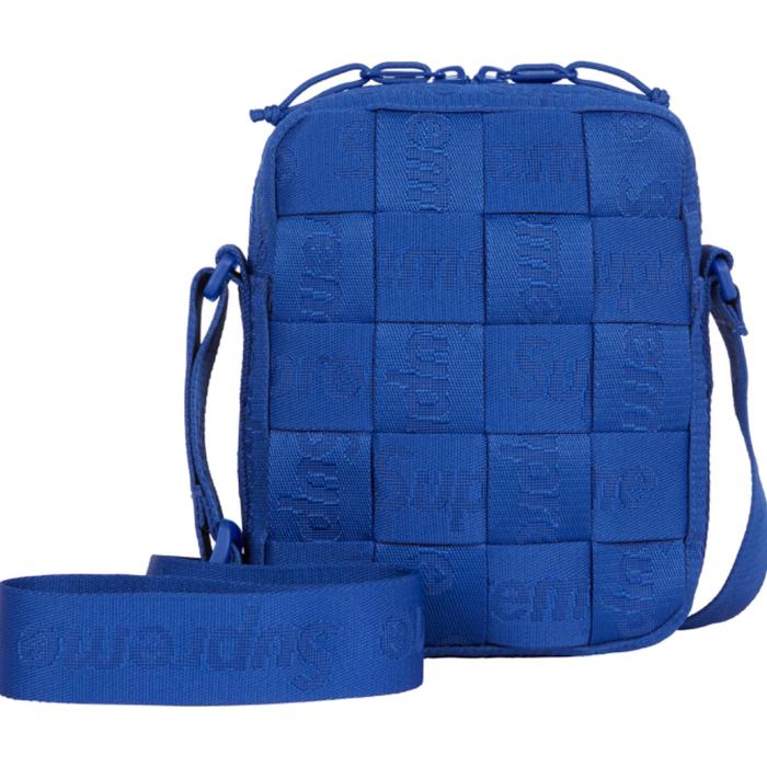 SUPREME WOVEN SHOULDER BAG SS24 BLUE TAS SELEMPANG ORI AUTJENTIC
