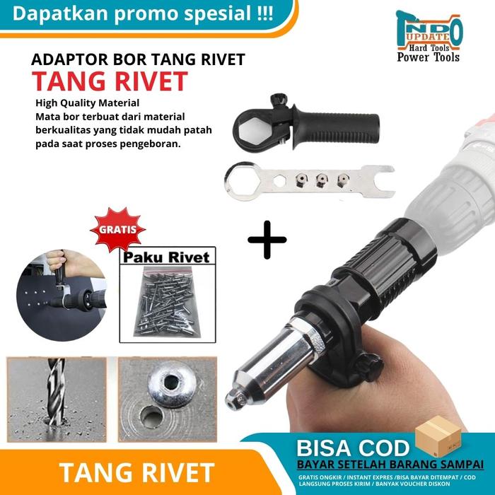 Konektor Bor Rivet Tang Rivet Listrik Tembakan Paku Ripet Riveter