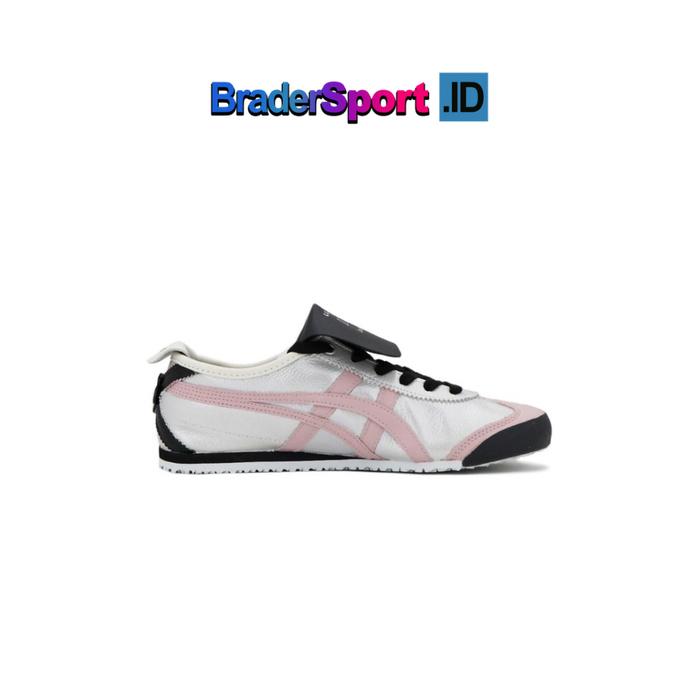 Sepatu Sneakers Wanita Onitsuka Tiger 66 Silver Black Flower