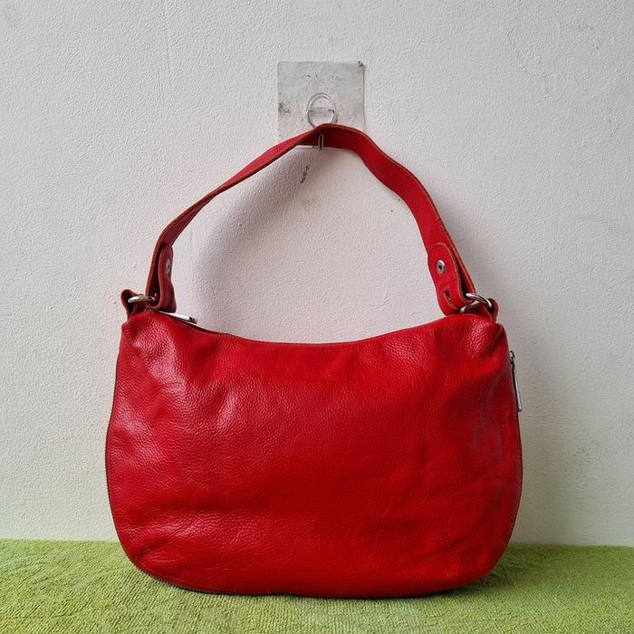 TAS SHOULDER WANITA KULIT ASLI SECOND IMPORT / TAS TOTE HOBO WANITA MERAH