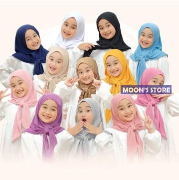 BARU! Hijab Instan Anak Model Segitiga Bahan Jersey Spandex Premium Berkualitas V1