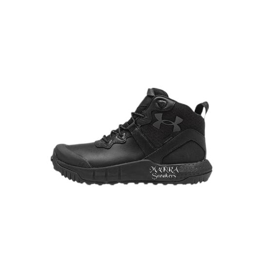 Sepatu UA Micro G Valsetz Mid Leather Black Original BNIB