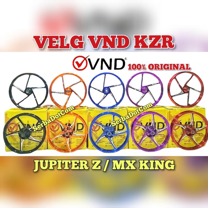 VELG VND KZR ORIGINAL JUPITER Z MX KING VEGA R MX Z1 ZR ORANGE BLUE PINK UNGU PURPLE BLACK P5 P 5 Md
