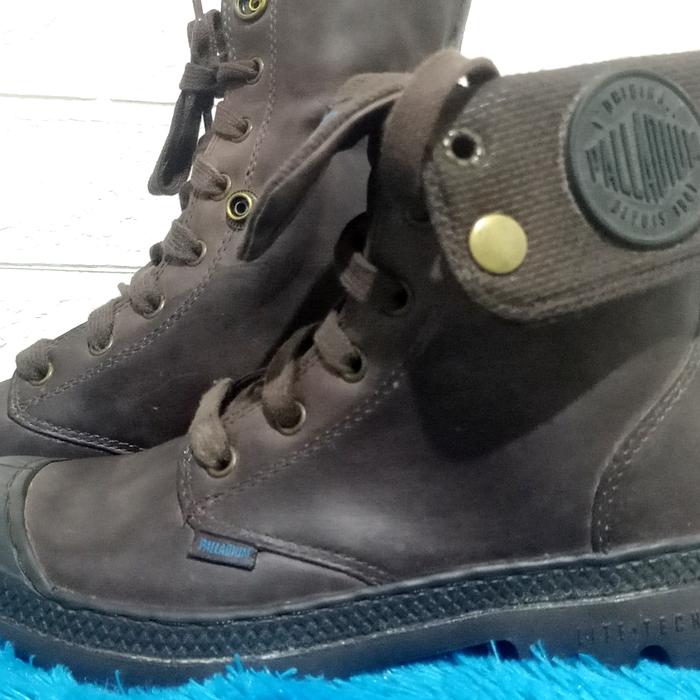 Sepatu Palladium Tactical boots leather brown. size 36. second original.