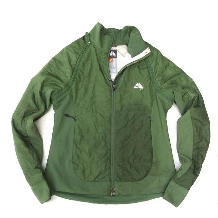 Vintage 2006 Nike Acg Forest Green  Thermal Layer replace-able Sleeve Jacket become Vest Water Proof