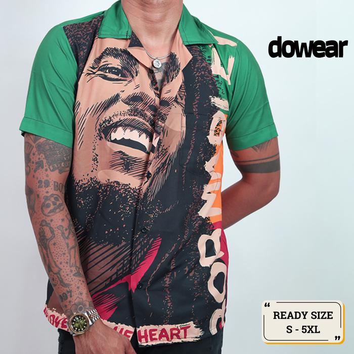 Baju Shirt Kemeja Motif Pria Wanita Full Printing BOB MARLEY 013