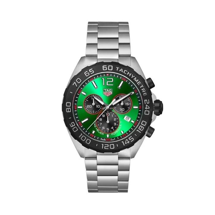 TAG Heuer Formula 1 CAZ101AP.BA0842 Chronograph Green Dial Steel Strap