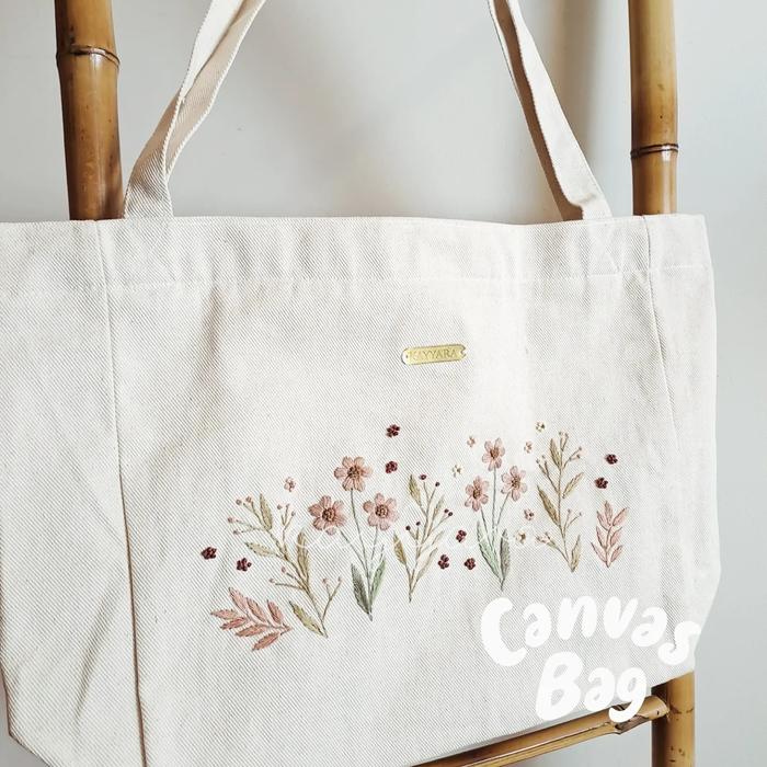 Canvas bag custom sulam benang handmade