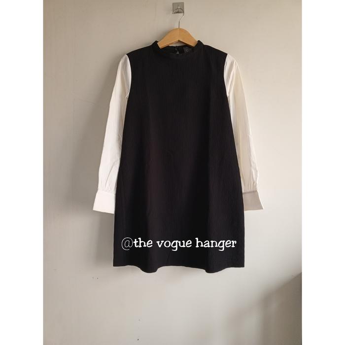 Dress Poly Plisket Stretch Mix Katun ZARA BASIC (Turkey)