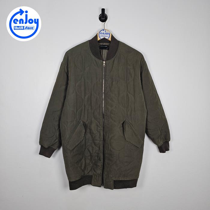 Quilted Bomber jacket BELIEVE army military olive panjang coat winter musim dingin motor second prel