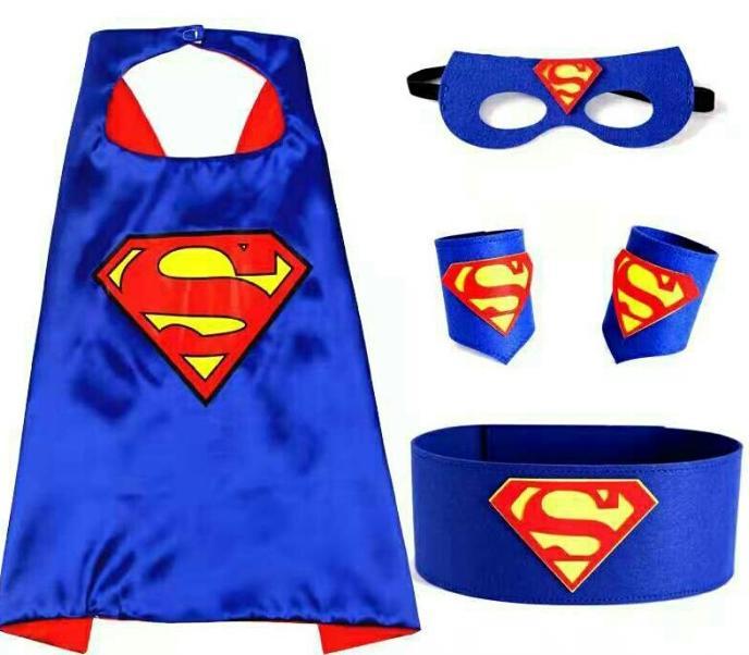 Aksesoris SUPERMAN Jubah Topeng Ban Tangan & Pinggang Superhero Anak