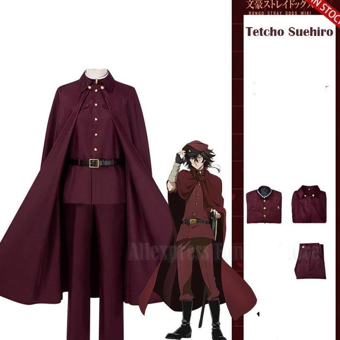 ram Baju Jubah Coat Tetchou Suehiro Cosplay Costume Wig Bungo Stray Dogs Season 4 Hunting Dogs