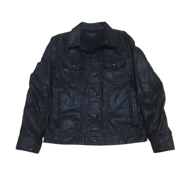 Uniqlo Coated Cloth Black Trucker Jacket