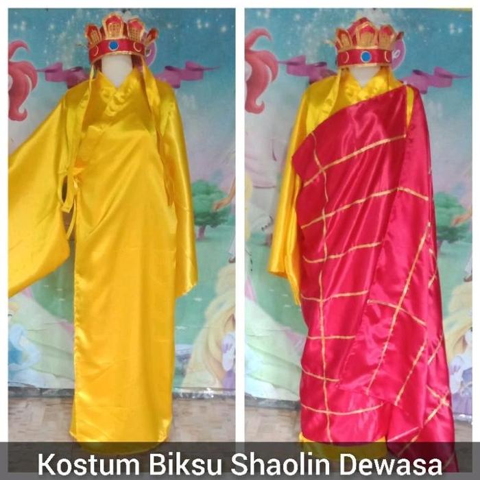 ram Kostum Biksu Shaolin Dewasa Cosplay Biksu Tong Shaolin