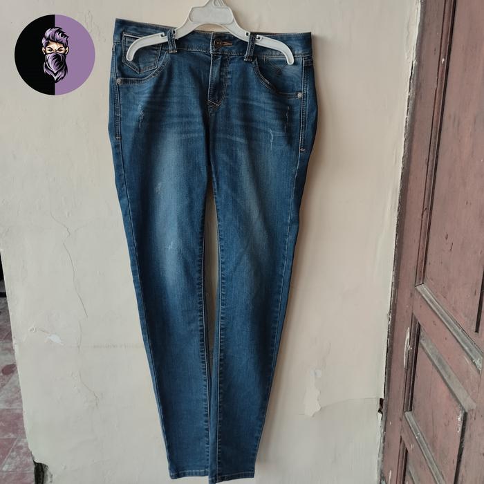 Celana Ripped jeans Tommy Hilfiger original Pria Panjang Denim Biru Fit Stretch