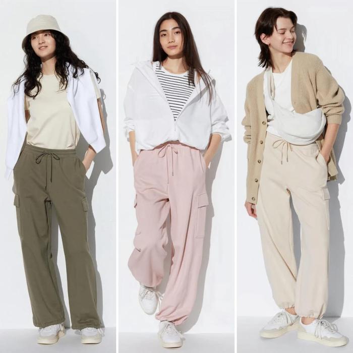 Celana Cargo Wanita Uniqlo Sweat Cargo Pants Celana Panjang Wanita