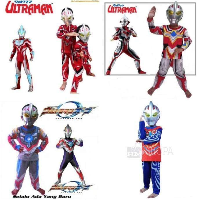 Kostum baju anak ultramen nexus gaya zero gratis topeng mainan