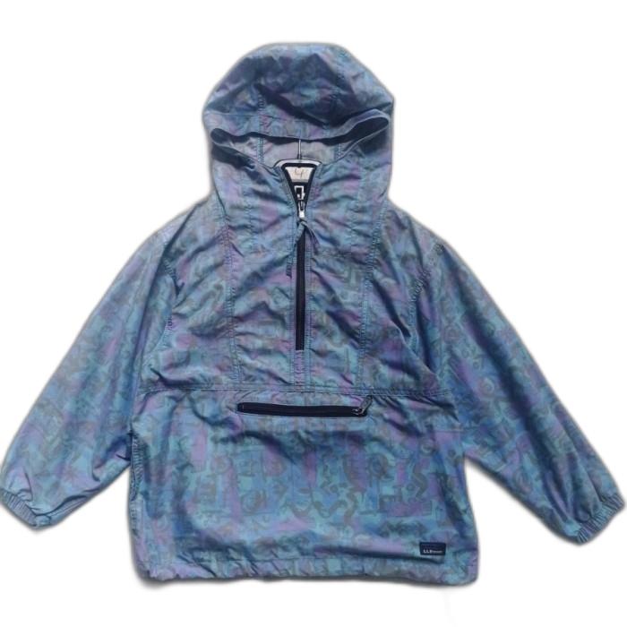 jaket anak vintage LL bean aztec fullprint cagoule windbreaker casual