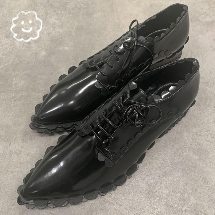 【 SIMONE ROCHA 】 WOMAN LACE UP BLACK OXFORDS SHOES ( size : 41 )